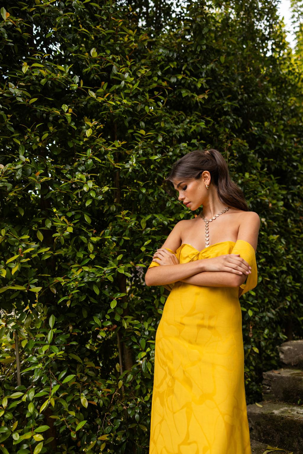 Panadura Dress, Golden Saffron Print | Wedding Guest Dress