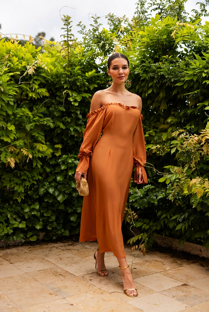 Ella Dress, Orange Ochre