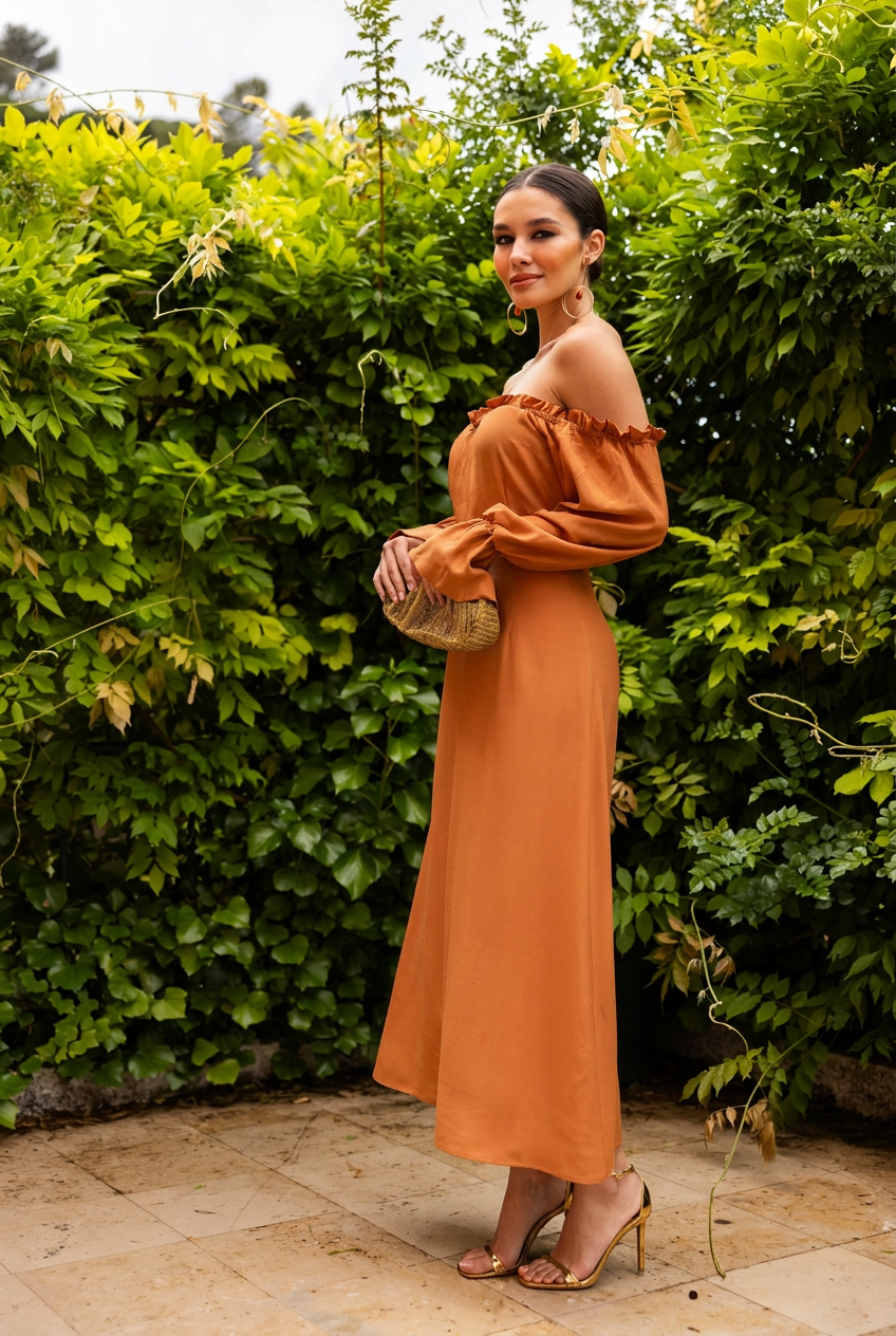 Ella Dress, Orange Ochre