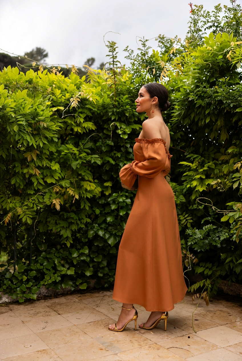Ella Dress, Orange Ochre