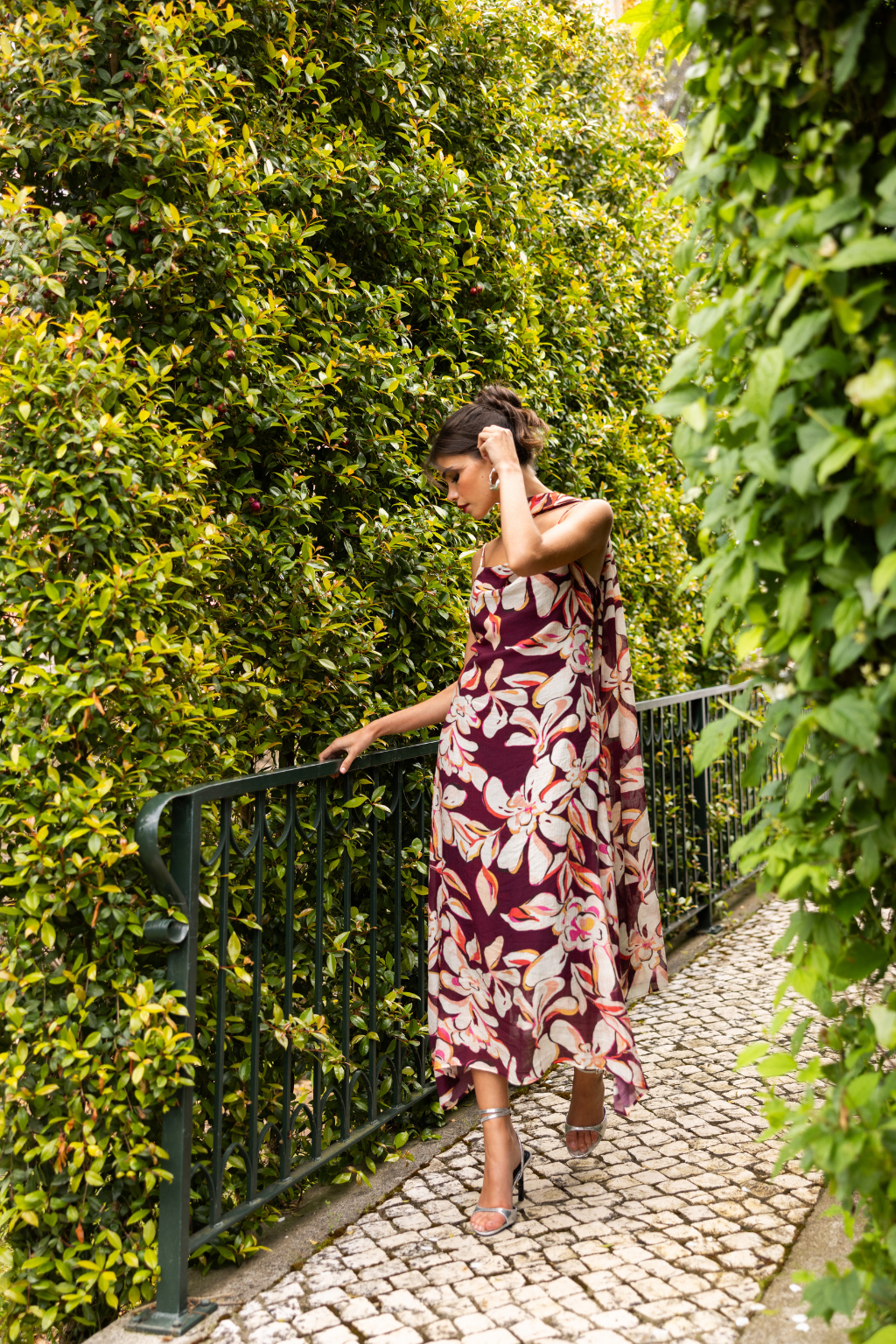 Wattala Dress in Burgundy Flower Print
