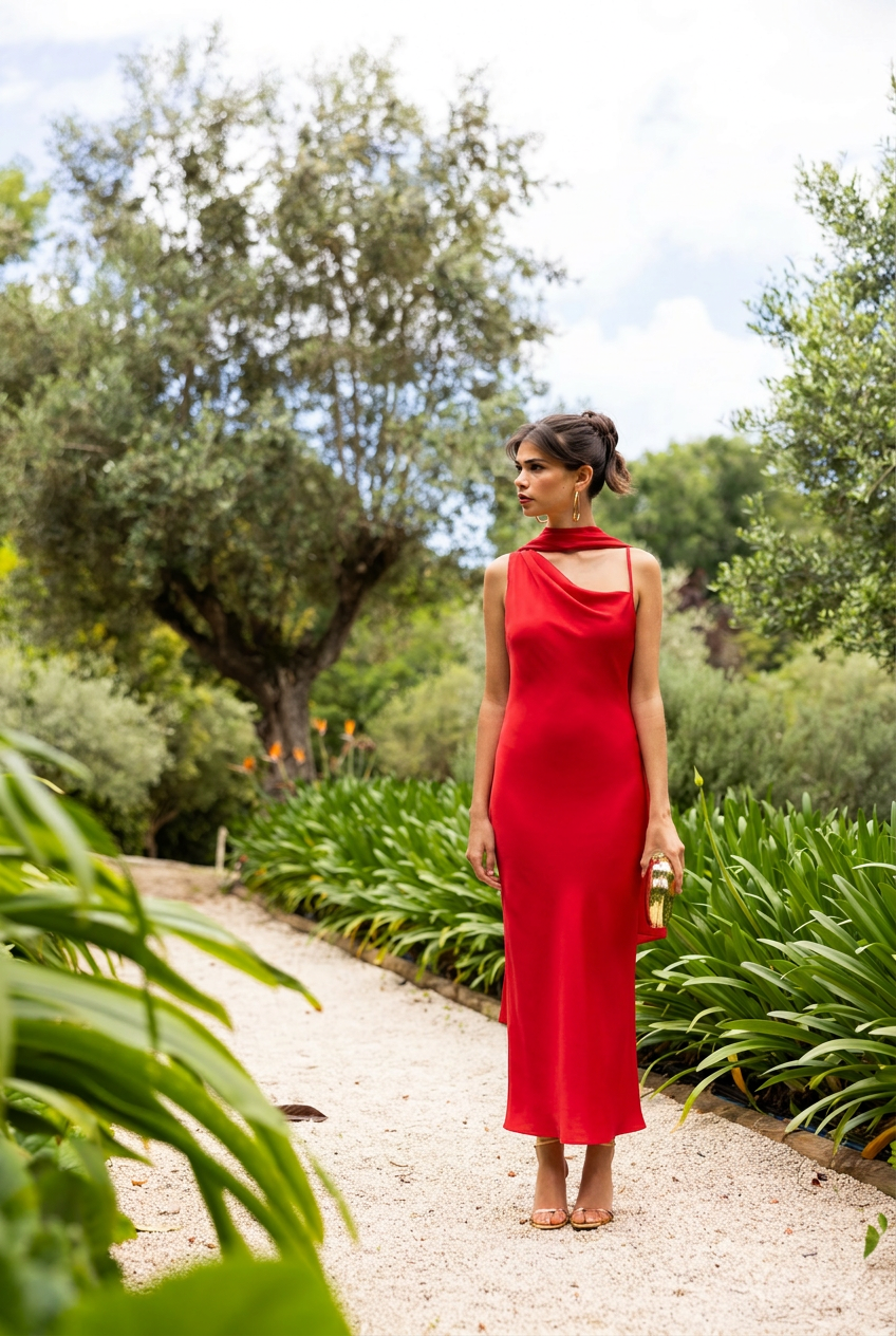 Tangalle Dress, Venetian Red