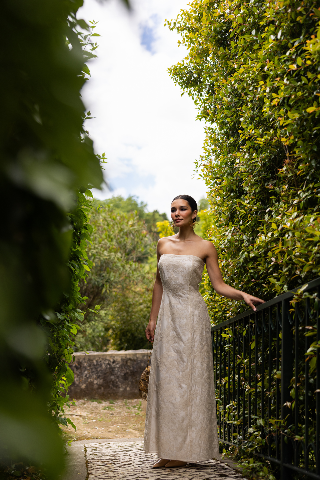 Galle Dress, Embroidered Ivory