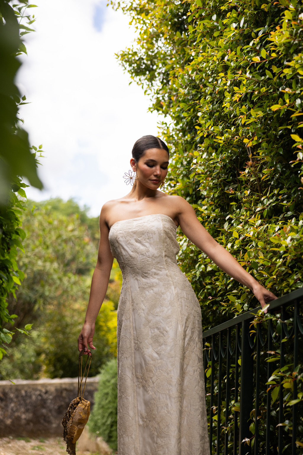 Galle Dress, Embroidered Ivory