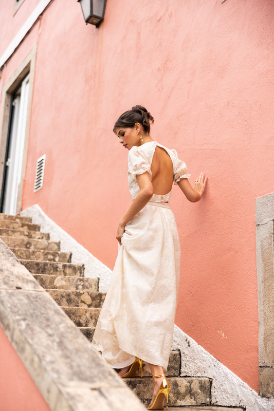 Colombo Top, Embroidered Ivory
