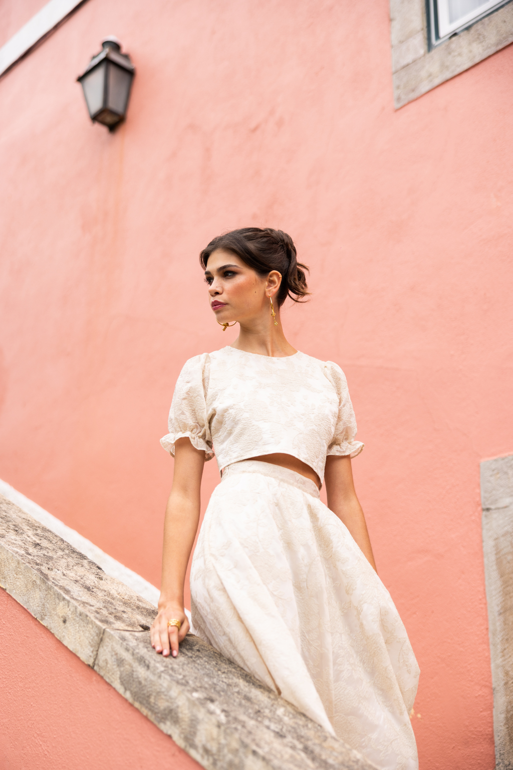 Colombo Top, Embroidered Ivory