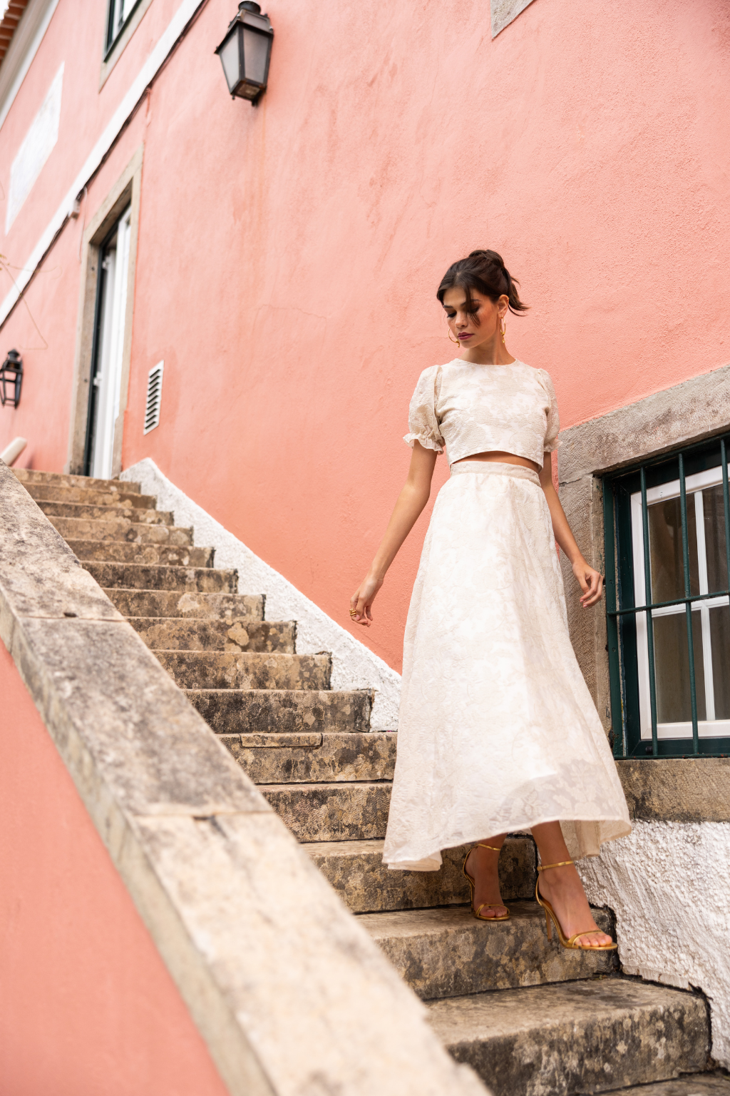 Colombo Top, Embroidered Ivory