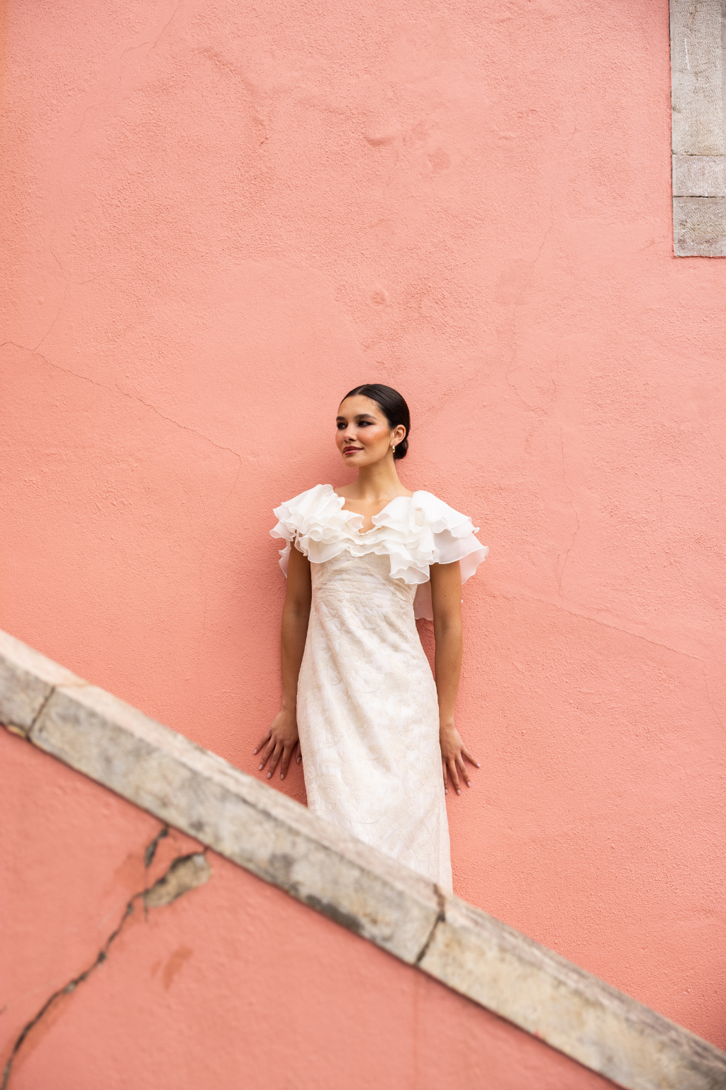 Weligama Dress, Embroidered Ivory