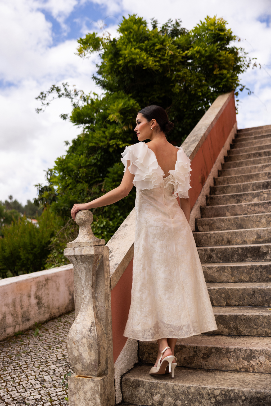 Weligama Dress, Embroidered Ivory