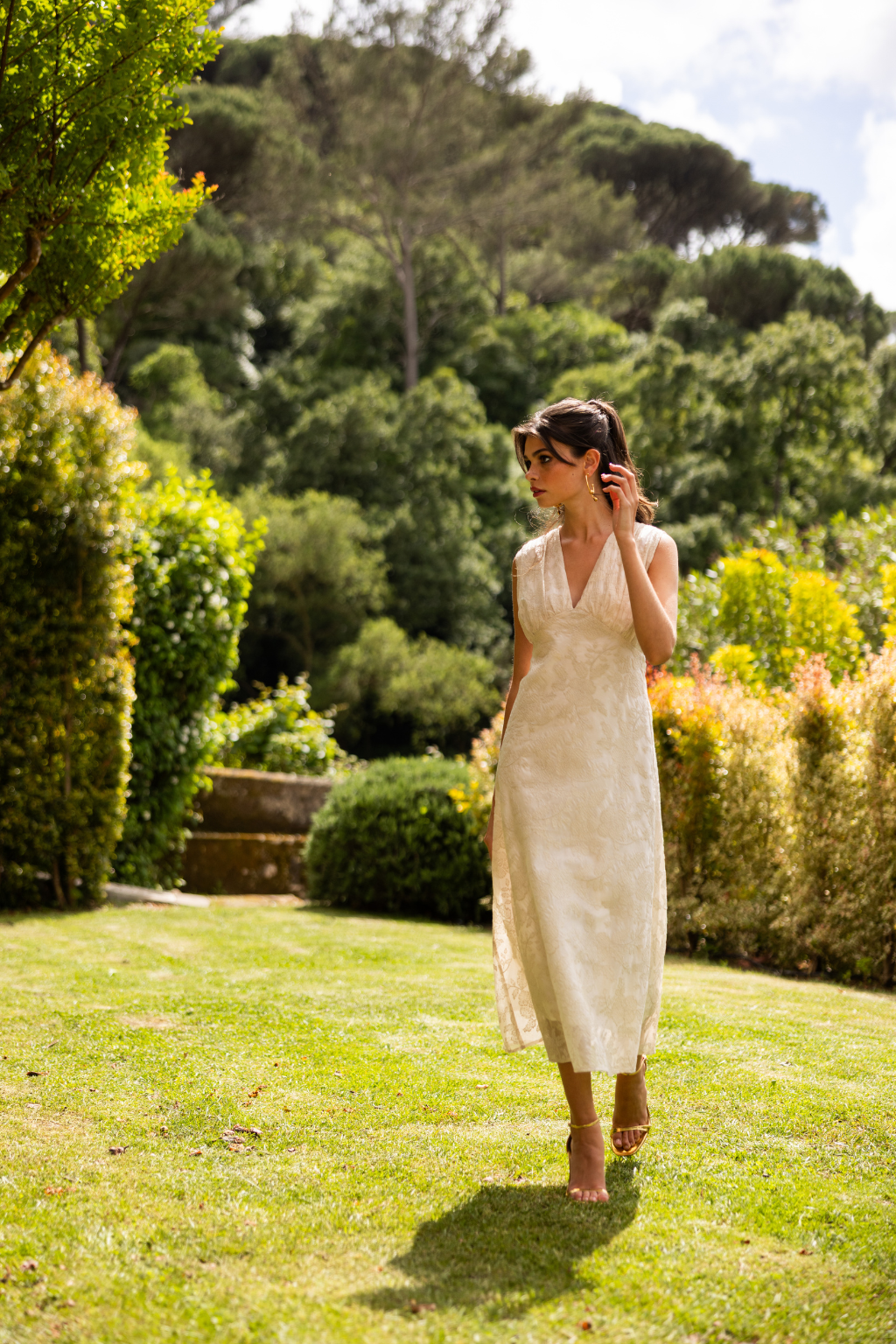 Matale Dress, Embroidered Ivory