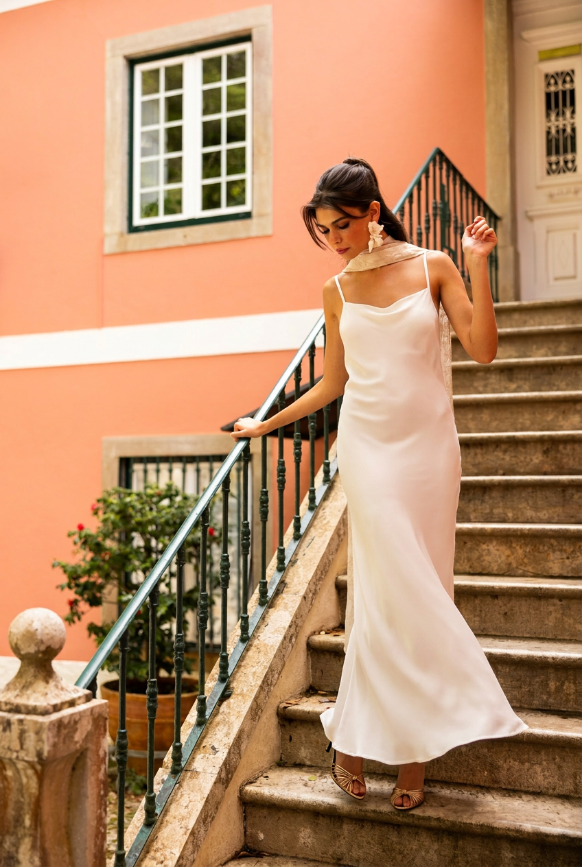 Contemporary bridal occasion dress