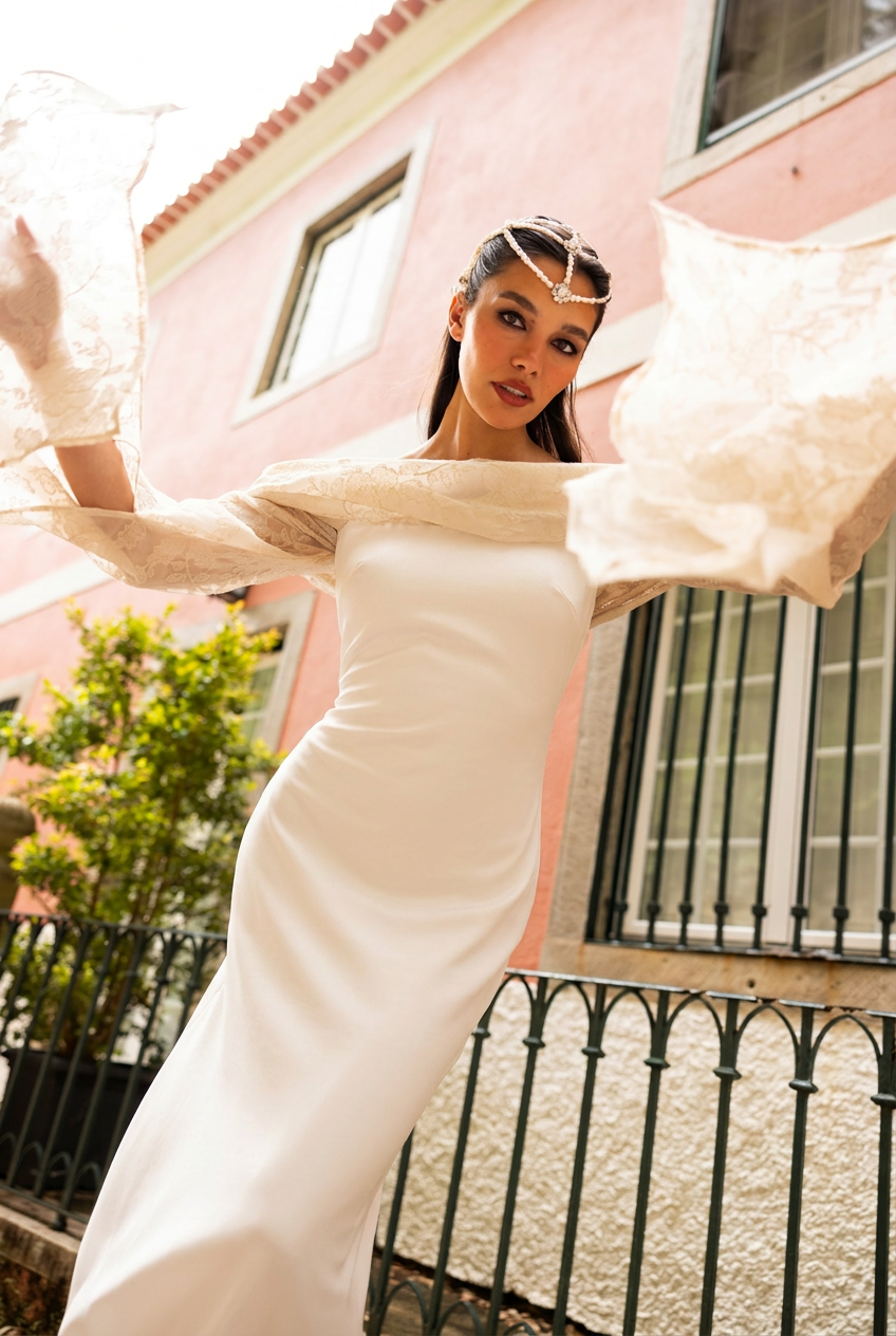 Minimal luxury bridal dress