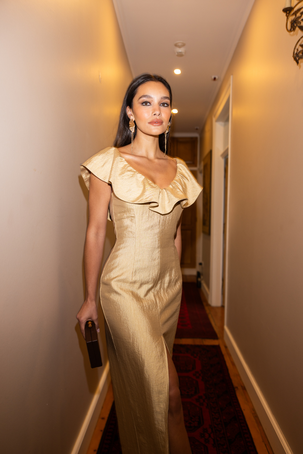 Embekka Dress, Champagne Beige