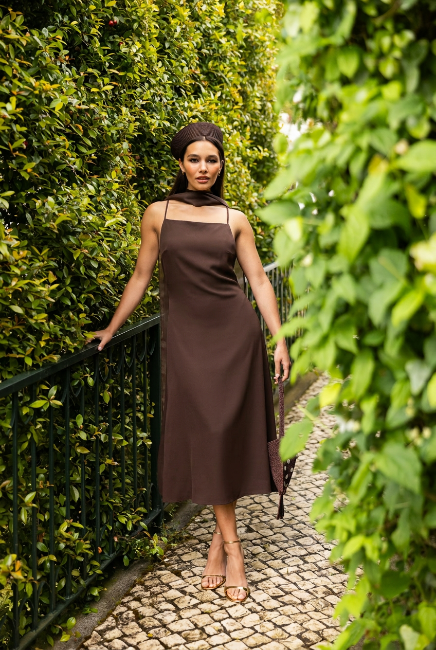 Jaffna Dress, Espresso
