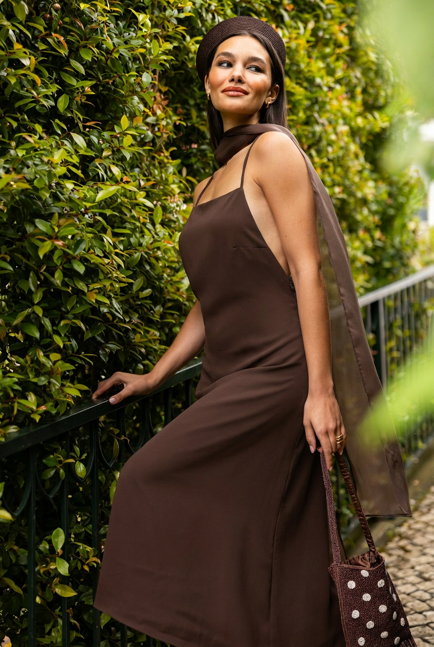 Jaffna Dress, Espresso