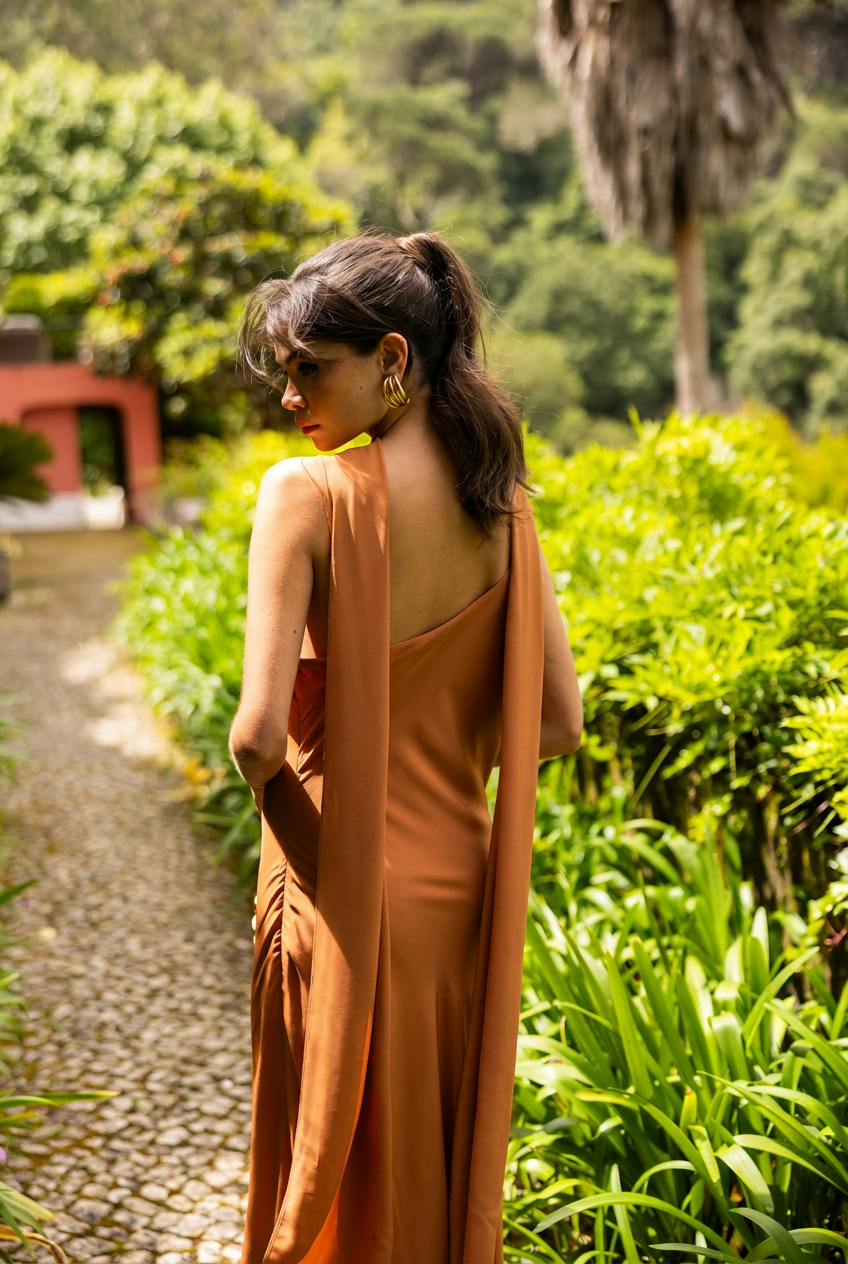 Tangalle Dress, Orange Ochre