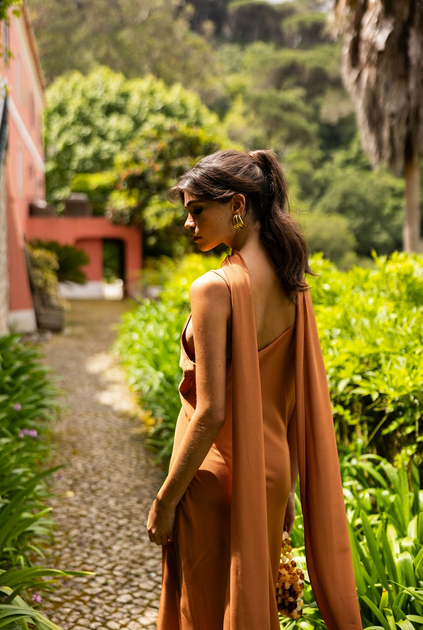 Tangalle Dress, Orange Ochre