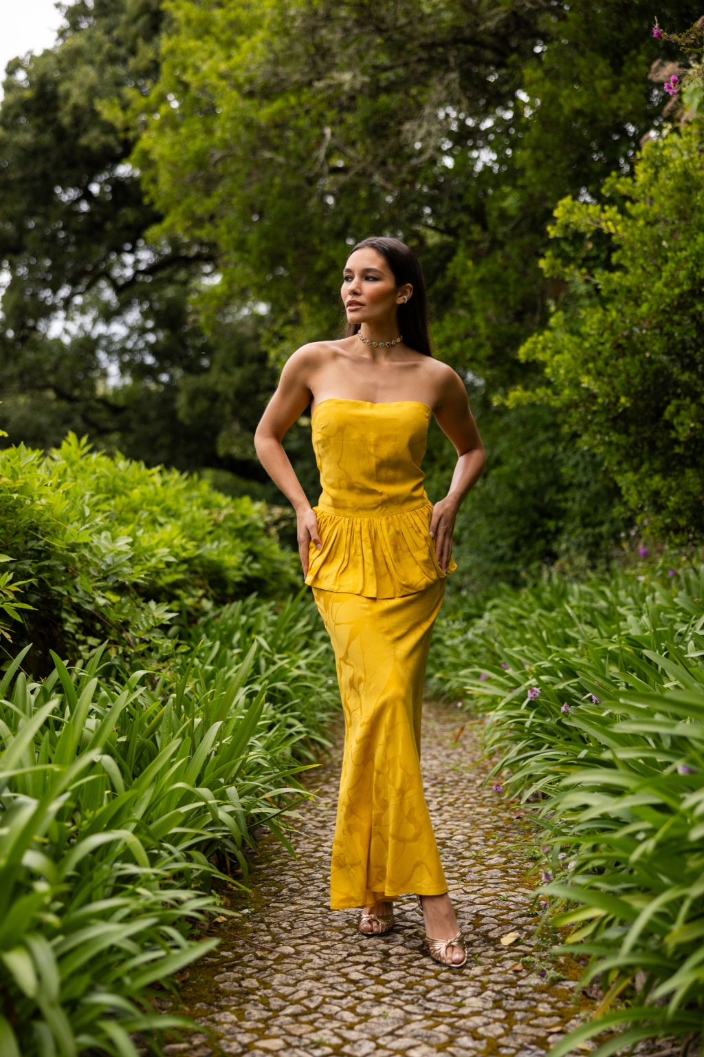 Matara Top, Golden Saffron Print