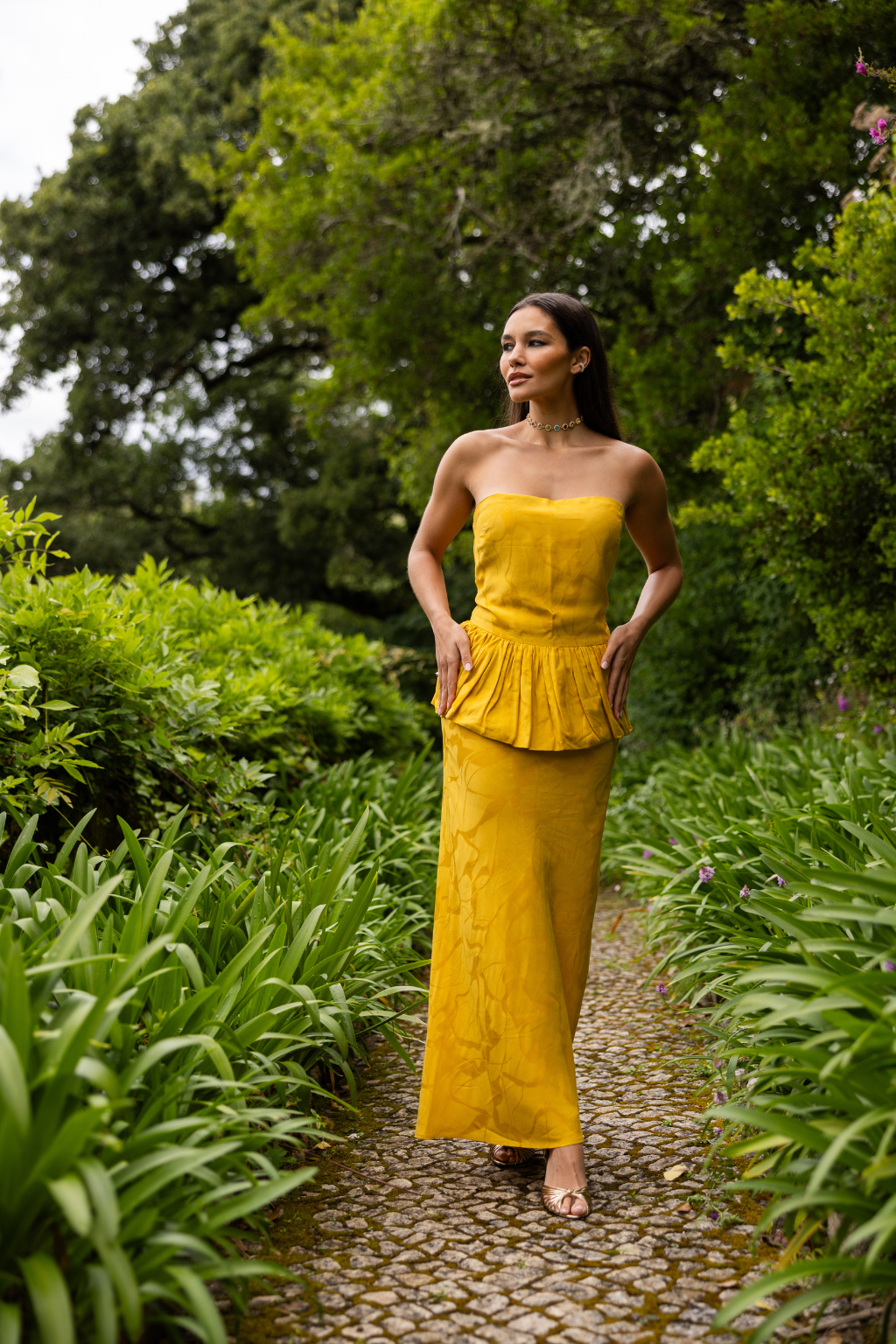 Matara Skirt, Golden Saffron Print
