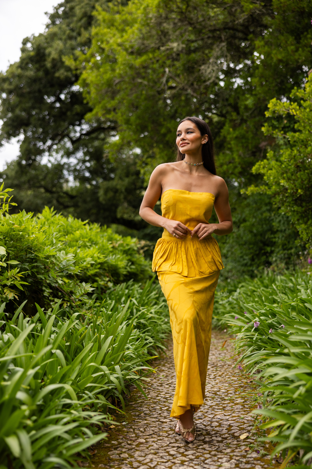 Matara Skirt, Golden Saffron Print
