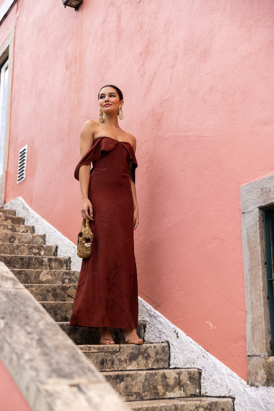 Panadura Dress, Mahogany | Wedding Guest Dress