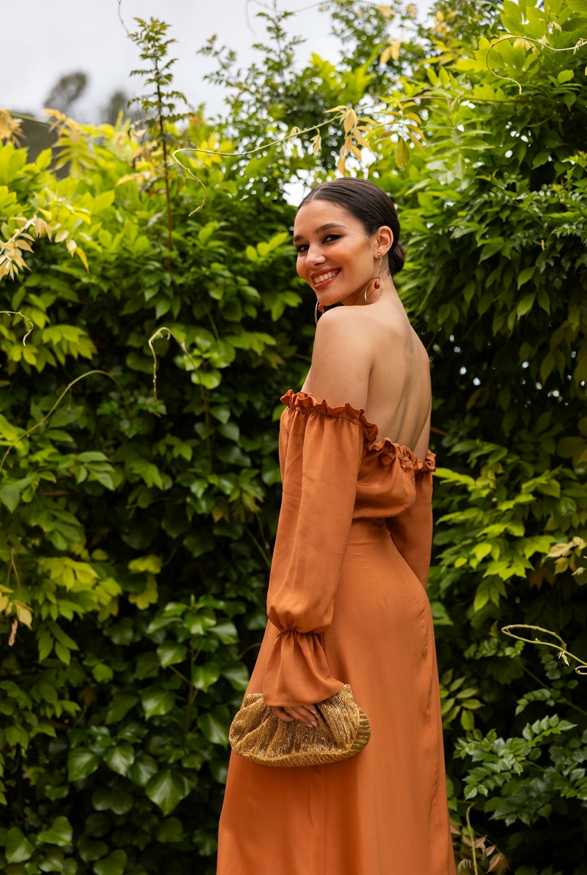 Ella Dress, Orange Ochre