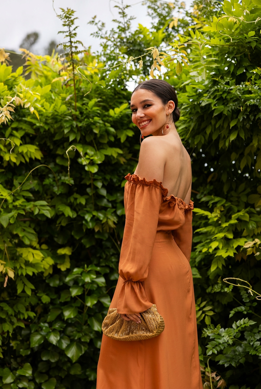 Ella Dress, Orange Ochre