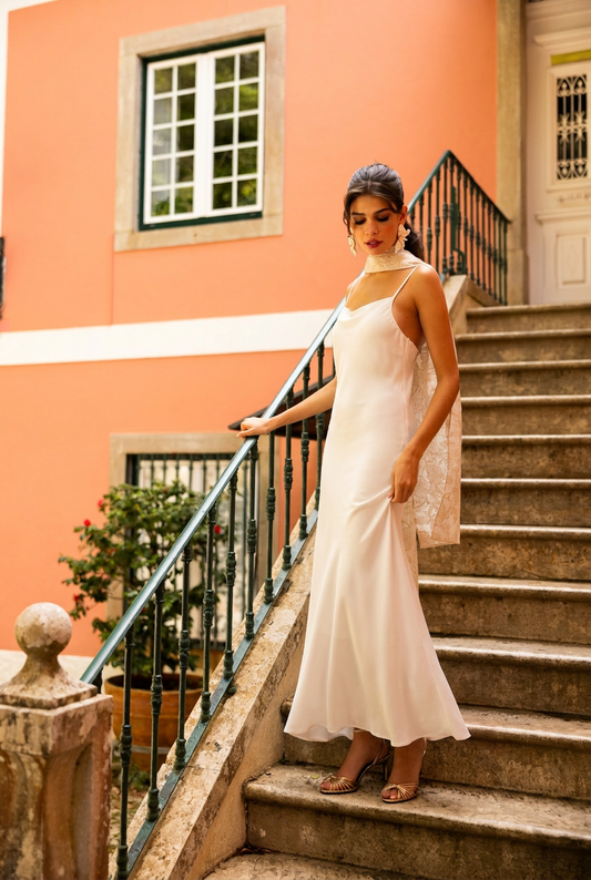 White bridal dress by NISIA