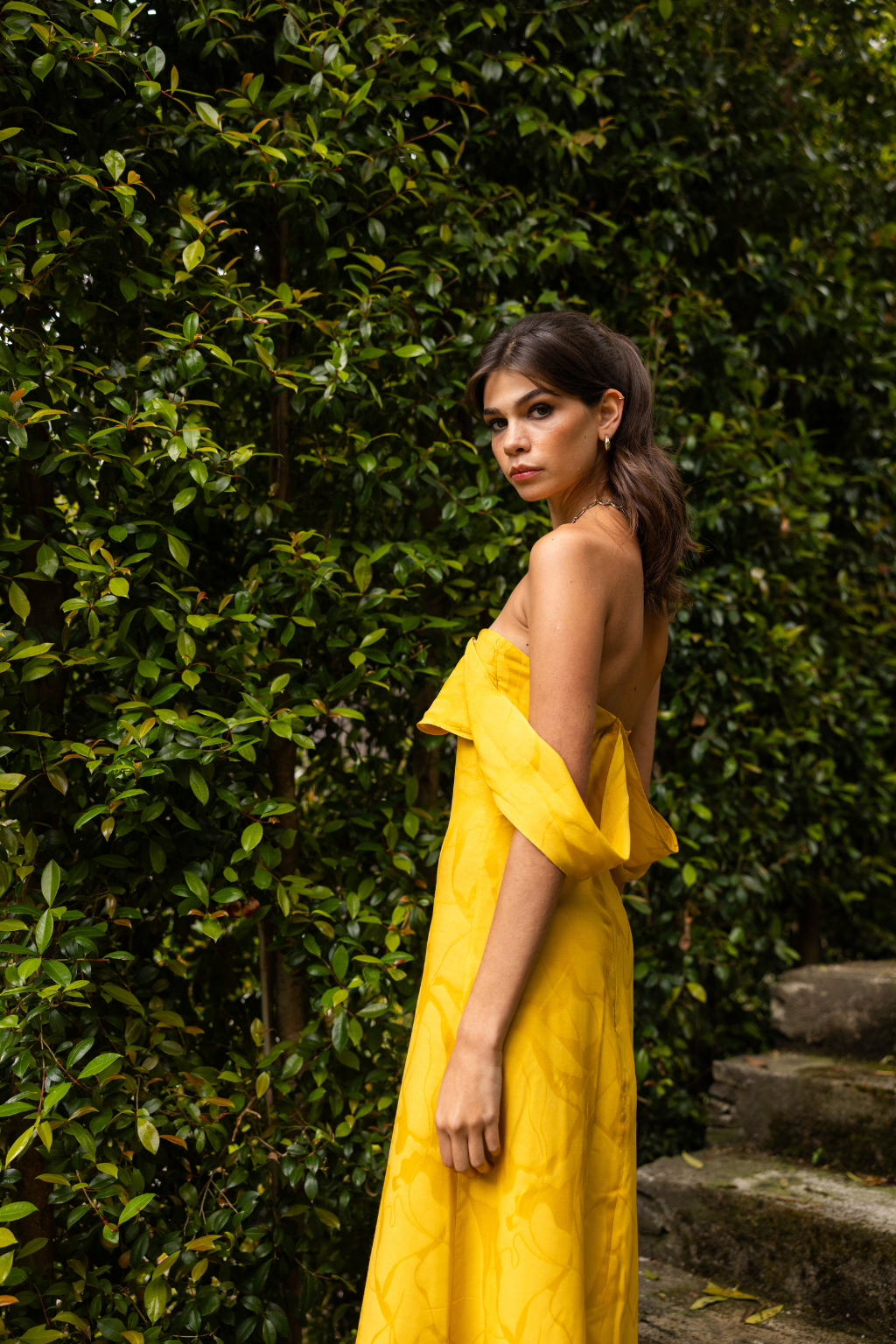 Panadura Dress, Golden Saffron Print | Wedding Guest Dress