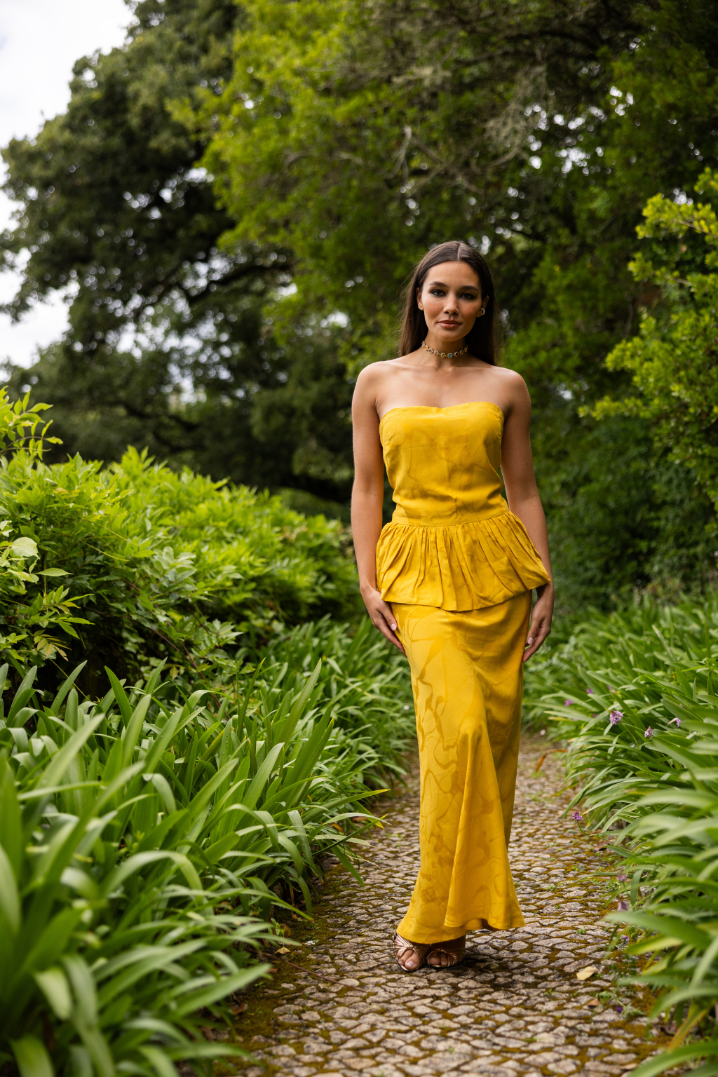 Matara Skirt, Golden Saffron Print